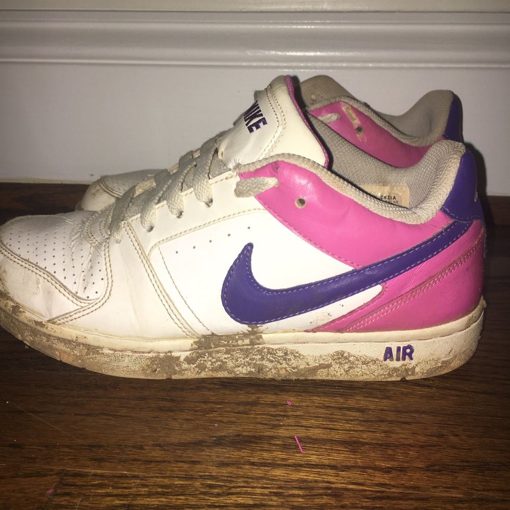 pink and purple vintage Nike Air Force 1